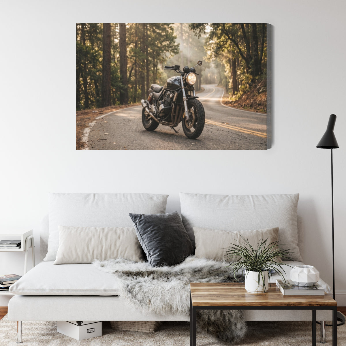 Obraz na płótnie poziomy z motocyklem z efektem artystycznym