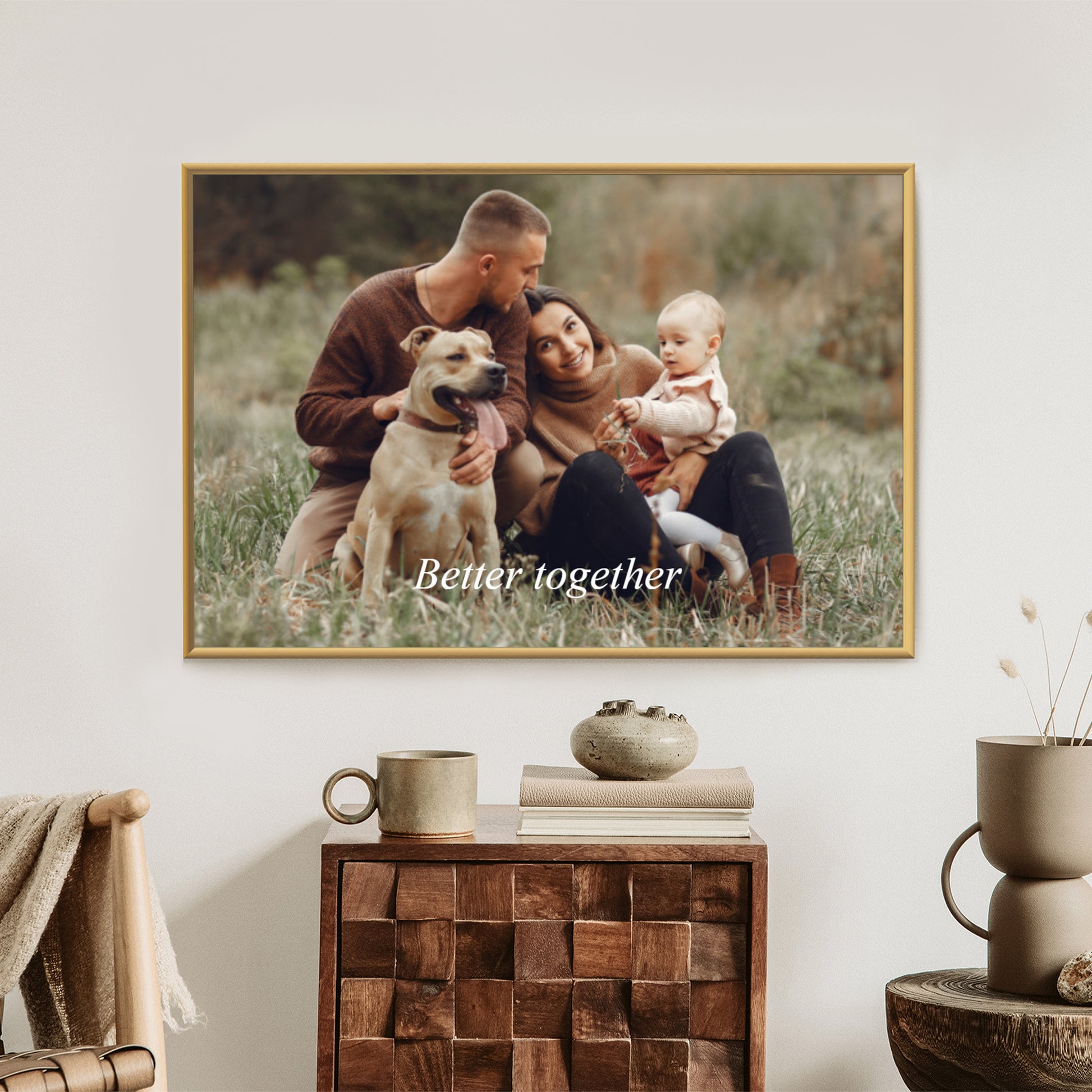 Plakat w ramie poziomy ze zdjęcia z napisem