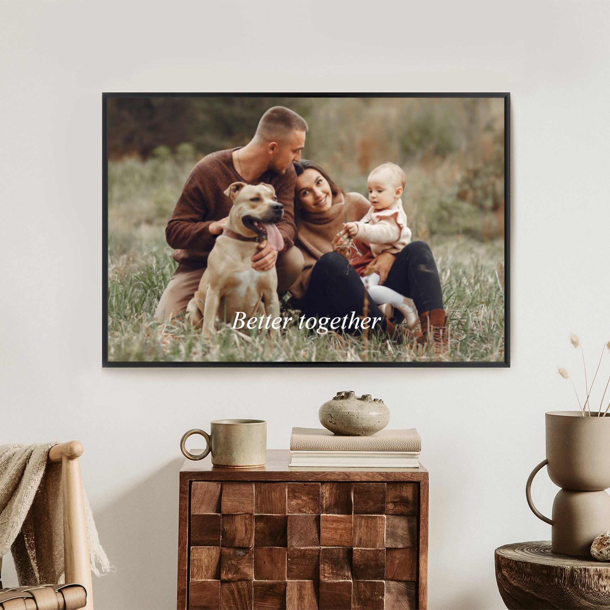 Plakat w ramie poziomy ze zdjęcia z napisem