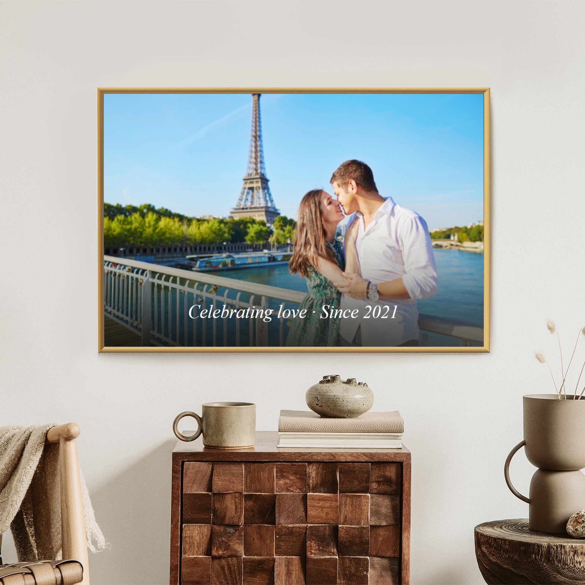 Plakat w ramie poziomy z efektem artystycznym i napisem