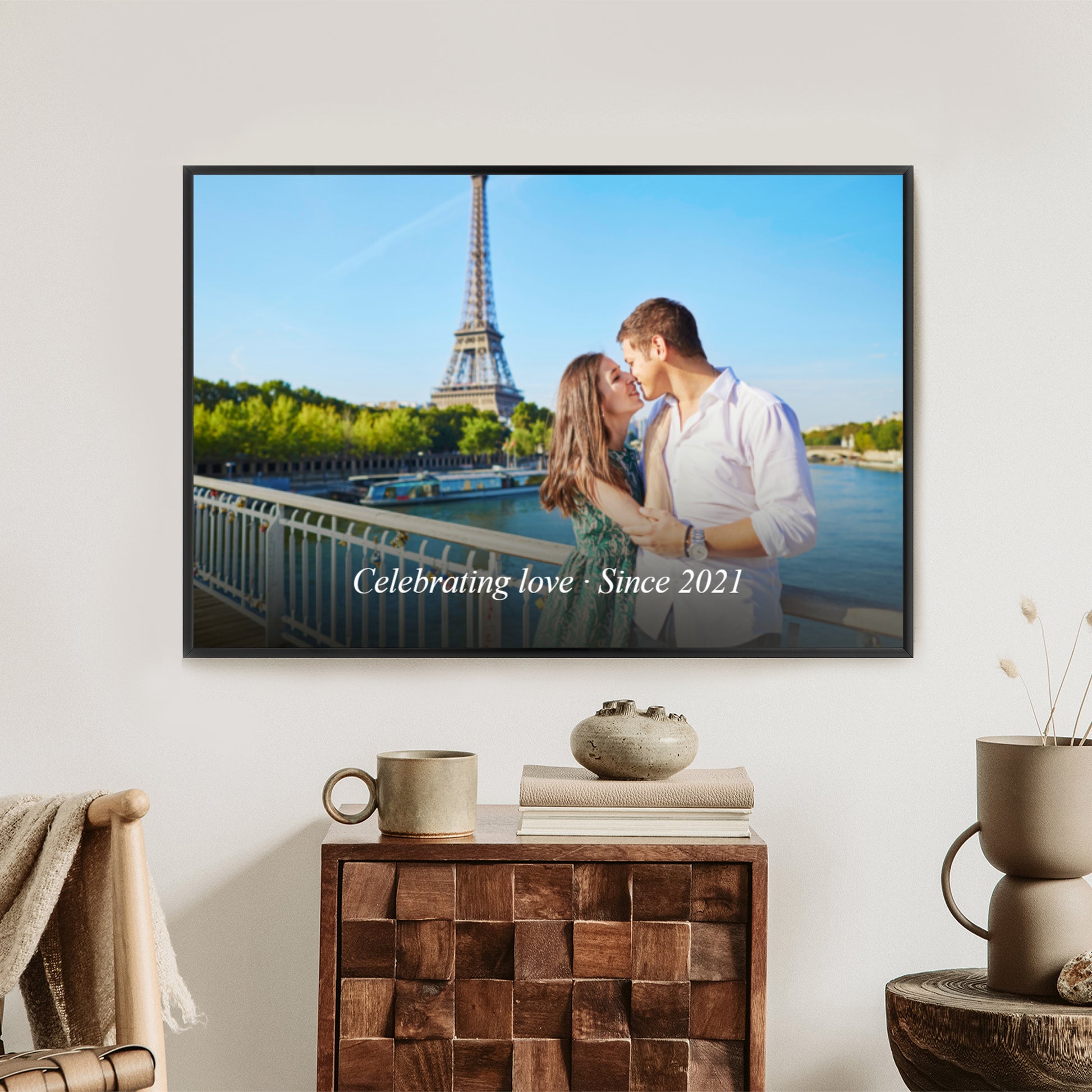 Plakat w ramie poziomy z efektem artystycznym i napisem