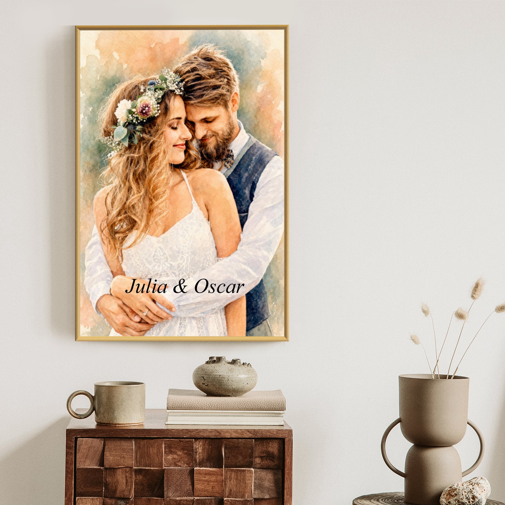 Plakat w ramie pionowy portret dla par z efektem artystycznym