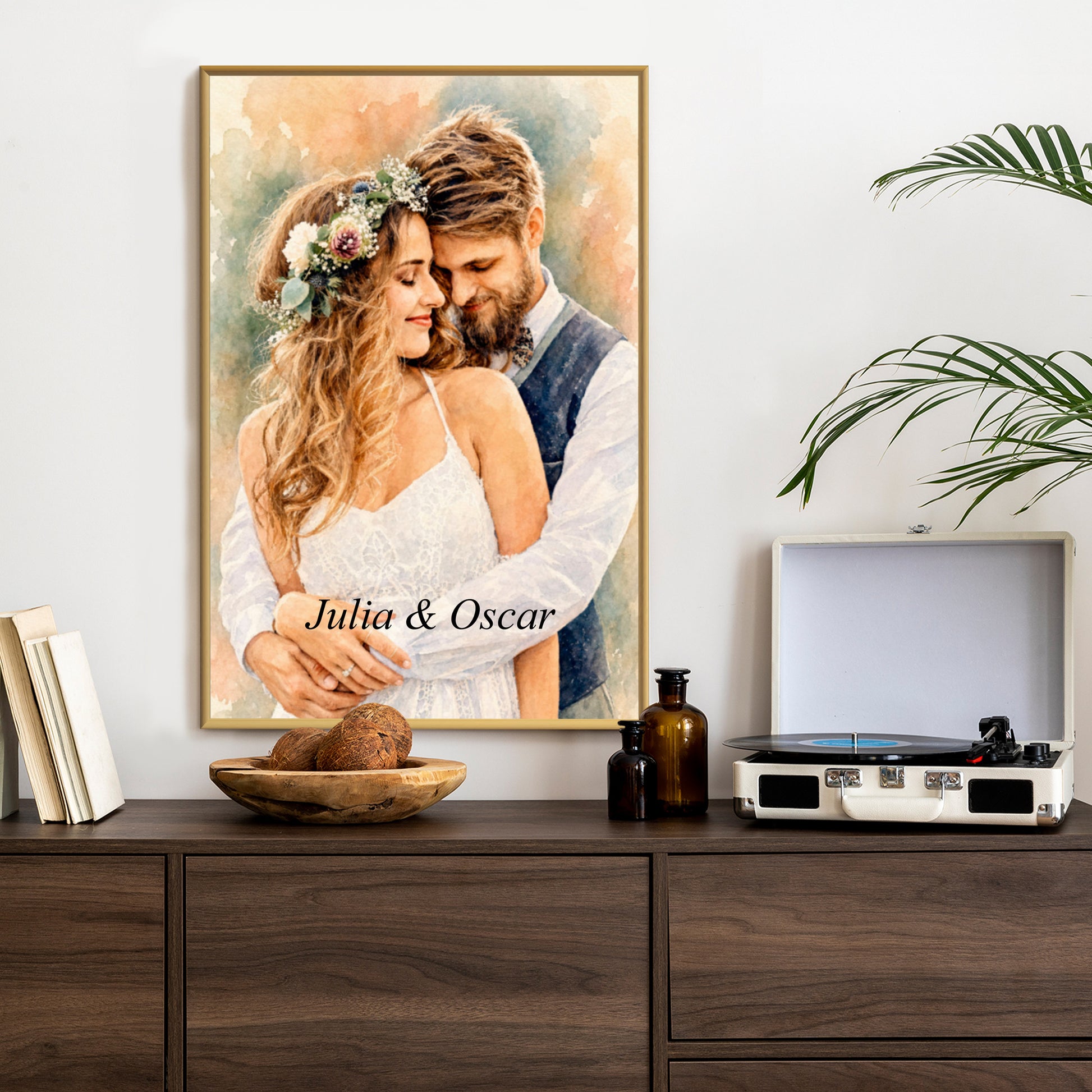 Plakat w ramie pionowy portret dla par z efektem artystycznym