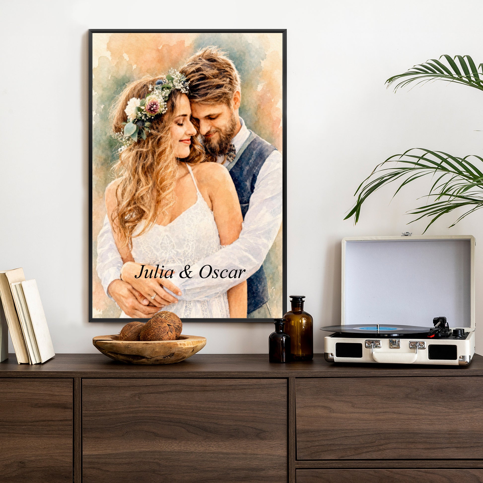 Plakat w ramie pionowy portret dla par z efektem artystycznym