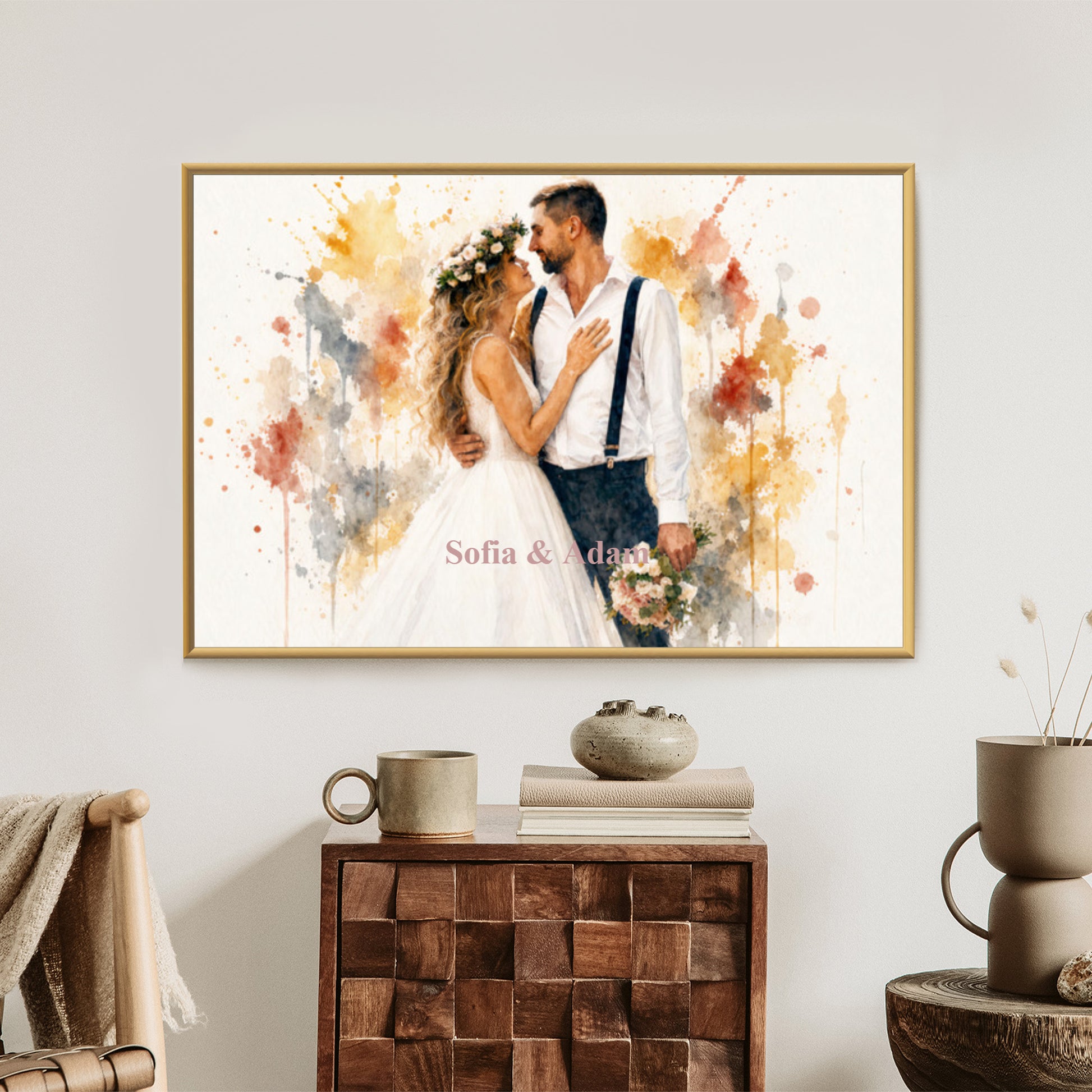 Plakat w ramie poziomy portret dla par z efektem artystycznym