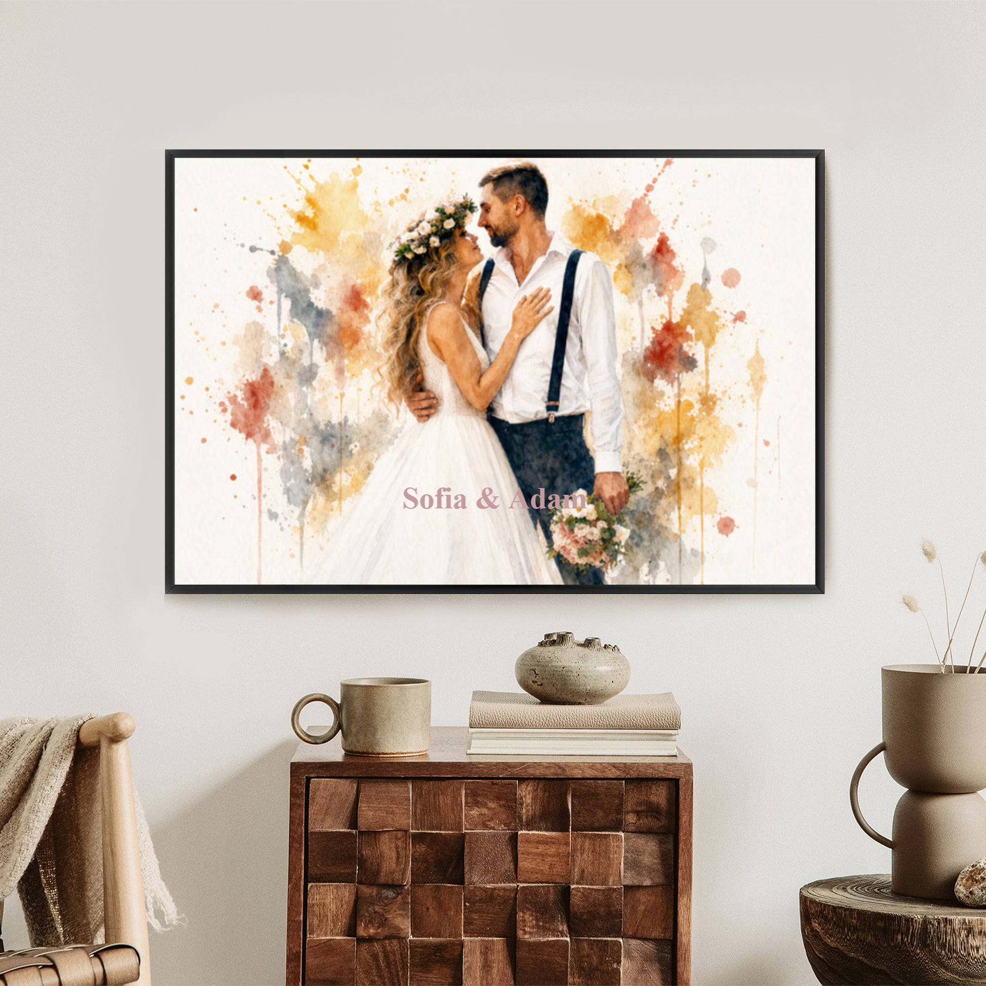 Plakat w ramie poziomy portret dla par z efektem artystycznym