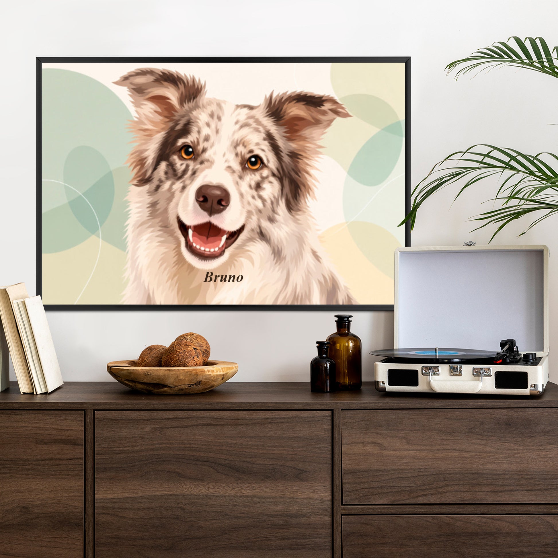 Plakat w ramie poziomy portret psa z efektem artystycznym