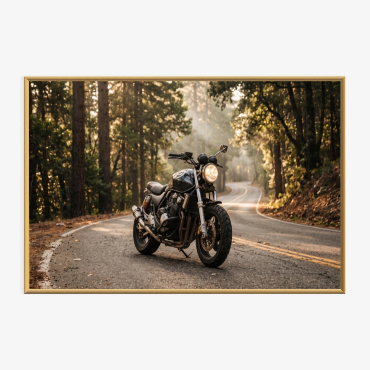 Plakat w ramie poziomy z motocyklem z efektem artystycznym