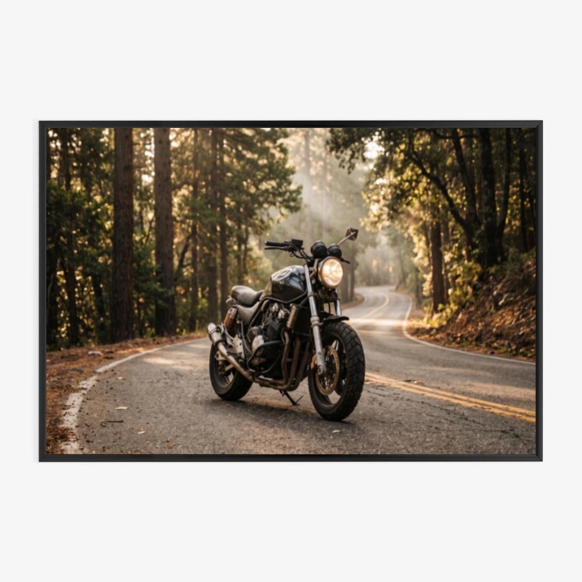 Plakat w ramie poziomy z motocyklem z efektem artystycznym